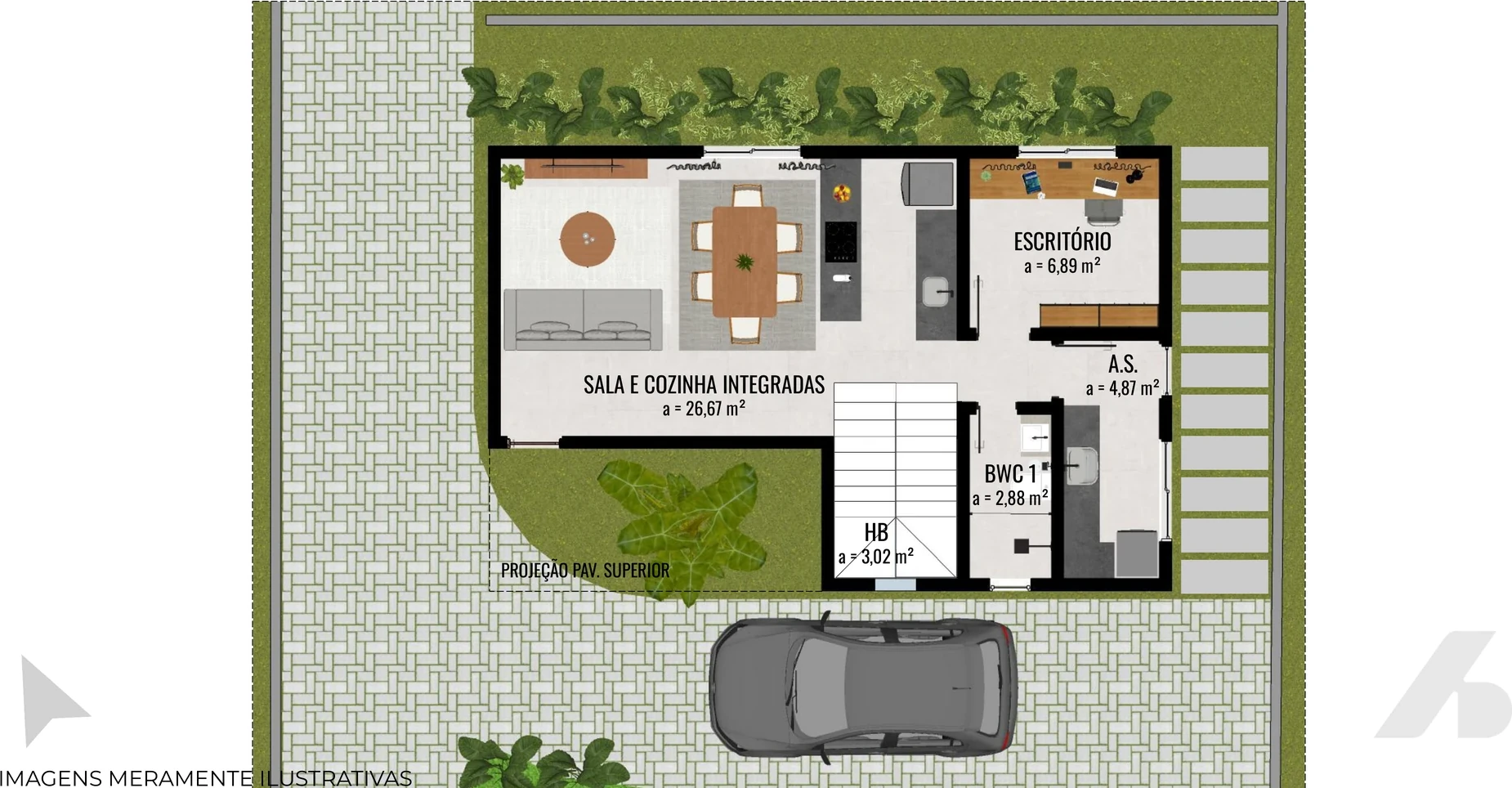 Planta do térreo da Casa 03